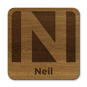 personalised initial letter n laser cut wooden coasters