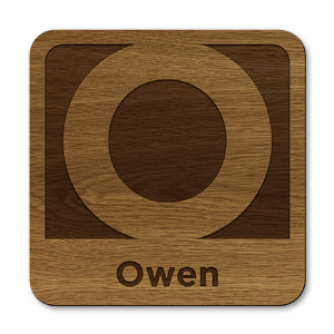 personalised initial letter o laser cut wooden coasters