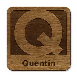 personalised initial letter q laser cut wooden coasters