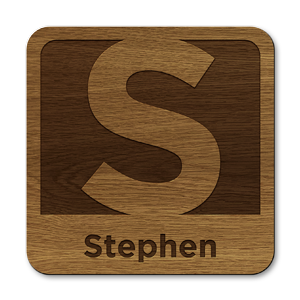 personalised initial letter s laser cut wooden coasters