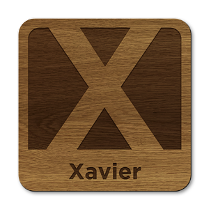 personalised initial letter x laser cut wooden coasters