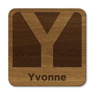 personalised initial letter y laser cut wooden coasters