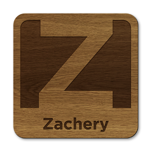 personalised initial letter z laser cut wooden coasters