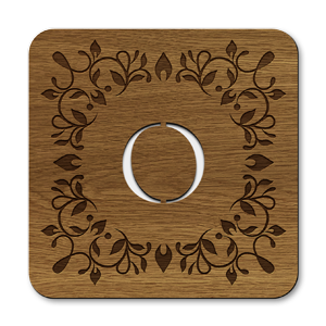 monogram letter o wooden coasters