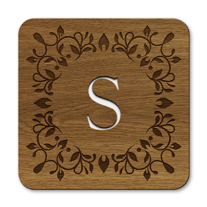 monogram letter s wooden coasters