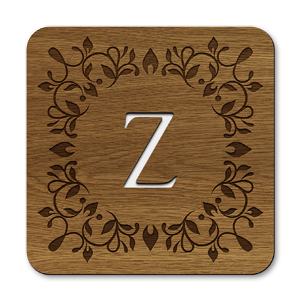 monogram letter z wooden coasters