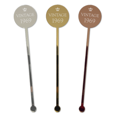 personalised vintage drink stirrers