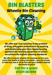 green wheelie bin cleaning flyers