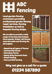 garden fencing services flyers