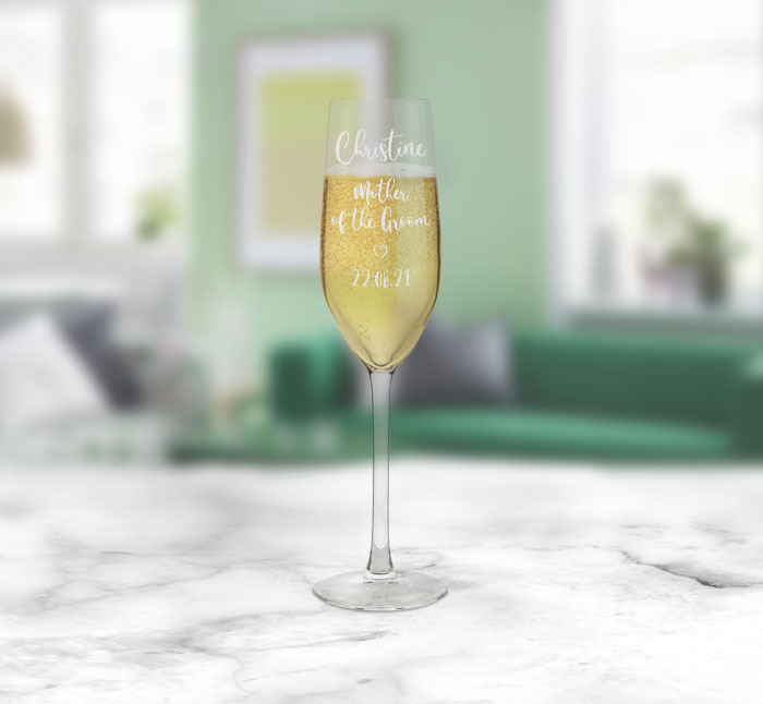 Mother of the sales groom champagne flute