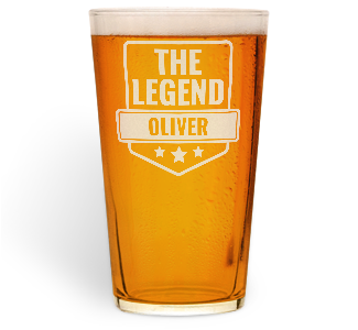 personalised the legend pint glass