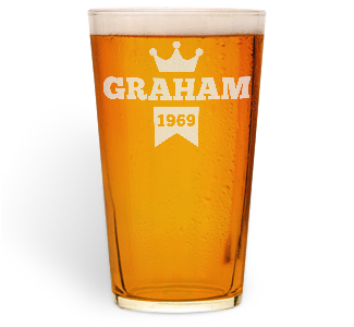 personalised birth year pint glass