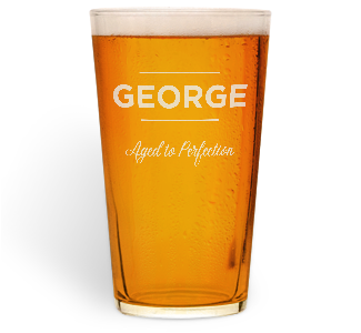 personalised aged to perfection pint glass