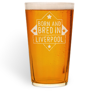 personalised born and bred pint glass