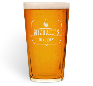 personalised home brew pint glass