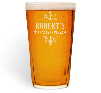 personalised christmas cheer pint glass