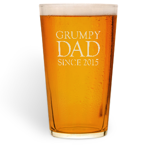personalised grumpy dad pint glass