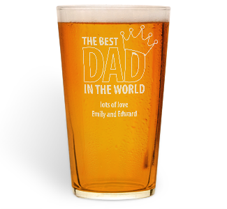 personalised the best dad in the world pint glass