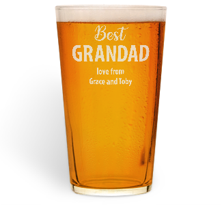 personalised best grandad pint glass