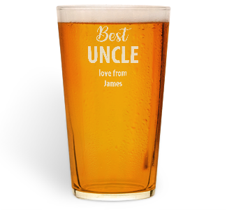 personalised best uncle pint glass