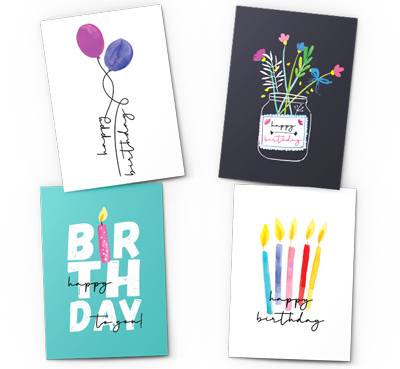 watercolour birthday greeting card pack