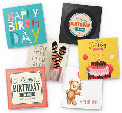 assorted set of 24 square birthday cards