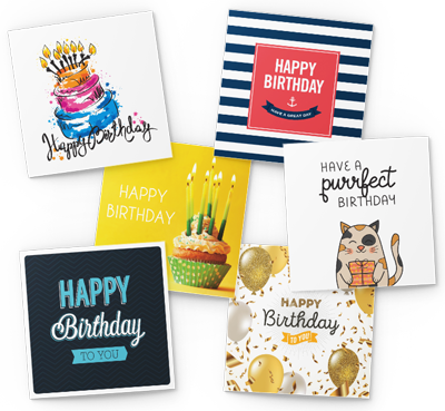 pack of 24 square birthday cards