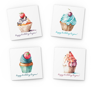 cupcakes birthday card pack