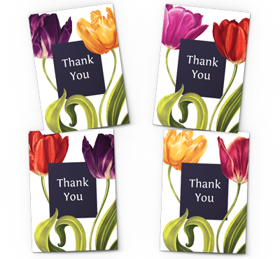 tulip thank you card pack