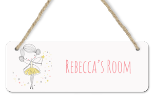 personalised fairy hanging door sign