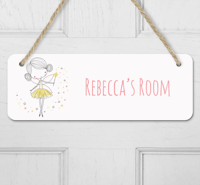 personalised fairy hanging door sign