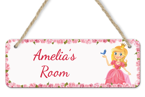personalised princess hanging door sign