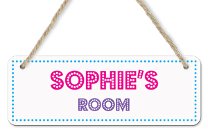 personalised name in lights hanging door sign