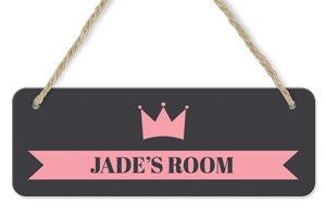 personalised crown hanging door sign