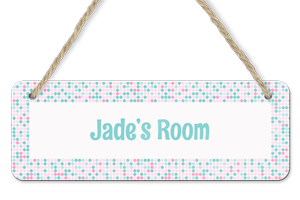 personalised mosaic circles hanging door sign