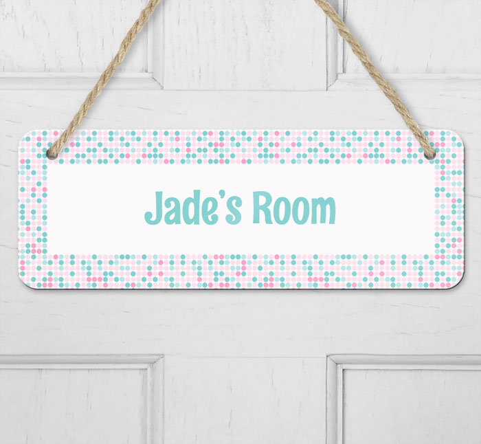 personalised mosaic circles hanging door sign