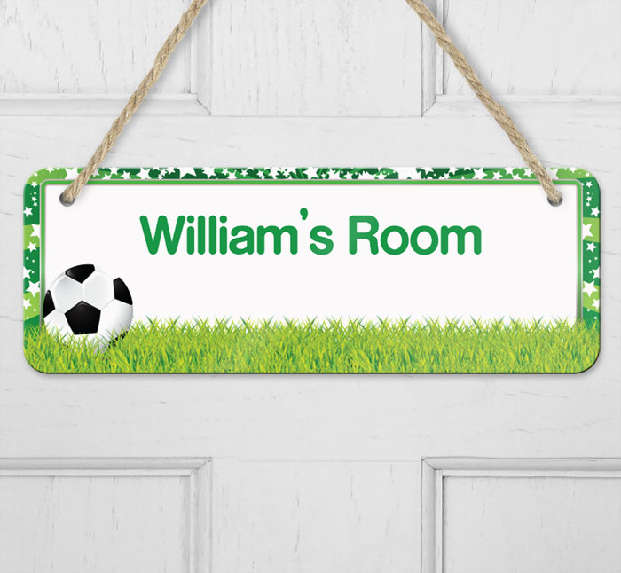 personalised football hanging door sign