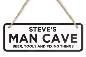 personalised man cave hanging door sign