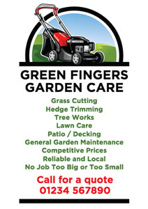 lawn care and mowing leaflets