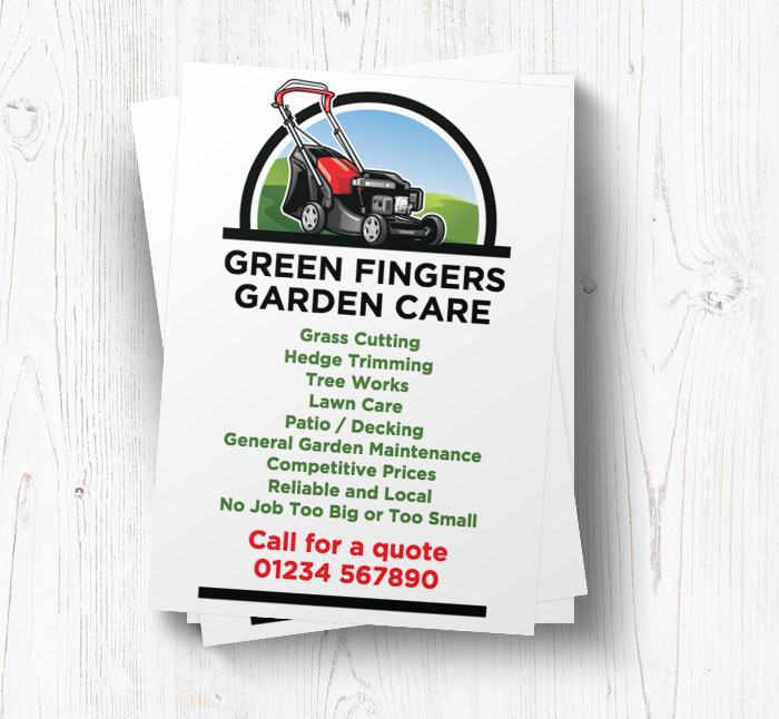 lawn care and mowing leaflets