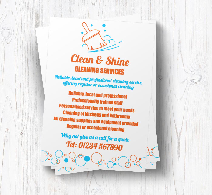 professional cleaning leaflets