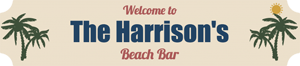 personalised panoramic street beach bar sign