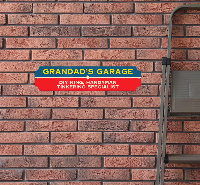 personalised panoramic street grandad's garage sign #2