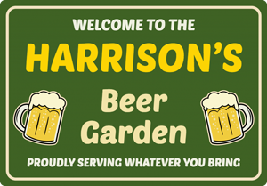 personalised beer garden sign