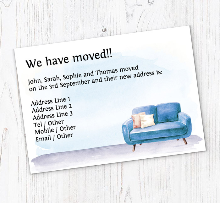 blue sofa moving cards