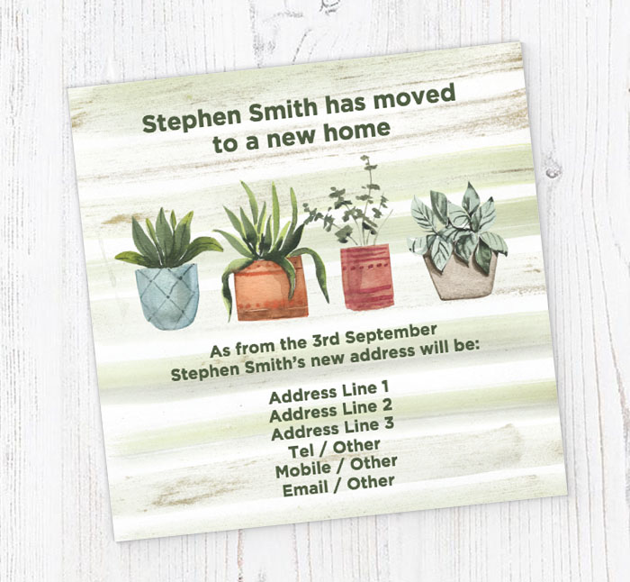 potted plants moving cards