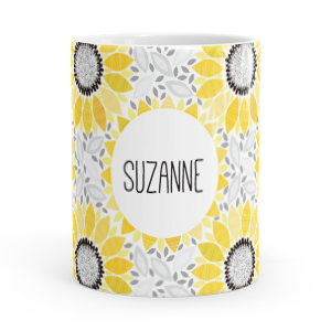 personalised sunflowers mug