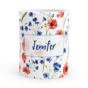 personalised poppies mug