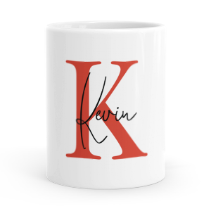 personalised alphabet k is for mug