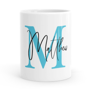  Initial Mug - Letter M Monogram - Cute Novelty